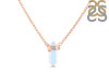 Moonstone & White Topaz Pencil Necklace RBM-RDN-136.