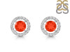 Red Onyx & White Topaz Stud Earring ROX-RDE-1003.