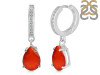 Red Onyx & White Topaz Hoop Earring ROX-RDE-1223.