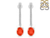 Red Onyx & White Topaz Hoop Earring ROX-RDE-1469.