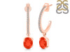 Red Onyx & White Topaz Hoop Earring ROX-RDE-1469.