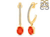 Red Onyx & White Topaz Hoop Earring ROX-RDE-1469.