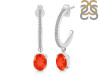 Red Onyx & White Topaz Hoop Earring ROX-RDE-1469.