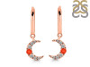 Red Onyx & White Topaz Hoop Earring ROX-RDE-1471.