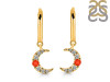 Red Onyx & White Topaz Hoop Earring ROX-RDE-1471.