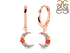 Red Onyx & White Topaz Hoop Earring ROX-RDE-1471.