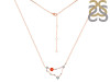 Capricorn Zodiac Star Constellation Red Onyx & White Topaz Necklace ROX-RDN-489.