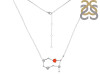 Gemini Zodiac Star Constellation Red Onyx & White Topaz Necklace ROX-RDN-490.