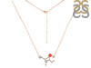 Virgo Zodiac Star Constellation Red Onyx & White Topaz Necklace ROX-RDN-491.