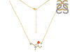 Virgo Zodiac Star Constellation Red Onyx & White Topaz Necklace ROX-RDN-491.