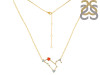 Leo Zodiac Star Constellation Red Onyx & White Topaz Necklace ROX-RDN-493.