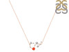 Scorpio Zodiac Star Constellation Red Onyx & White Topaz Necklace ROX-RDN-495.
