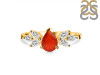 Red Onyx & White Topaz Ring ROX-RDR-2556.