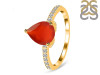 Red Onyx & White Topaz Ring ROX-RDR-2860.