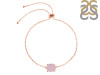 Rose Quartz Raw Crystal Bracelet With Adjustable Camera Lock RSQ-RB-200-CAMERA-LOCK.