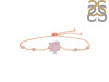 Rose Quartz Raw Crystal & White Topaz Bracelet With Adjustable Camera Lock RSQ-RCYB-2-CAMERA-LOCK