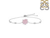 Rose Quartz Raw Crystal & White Topaz Bracelet With Adjustable Camera Lock RSQ-RCYB-2-CAMERA-LOCK