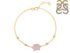 Rose Quartz Raw Crystal & White Topaz Bracelet RSQ-RCYB-2