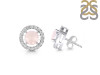 Rose Quartz & White Topaz Stud Earring RSQ-RDE-1003.