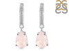 Rose Quartz & White Topaz Hoop Earring RSQ-RDE-1223.
