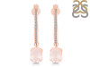 Rose Quartz & White Topaz Hoop Earring RSQ-RDE-1469.