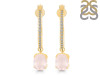 Rose Quartz & White Topaz Hoop Earring RSQ-RDE-1469.