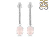 Rose Quartz & White Topaz Hoop Earring RSQ-RDE-1469.