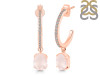 Rose Quartz & White Topaz Hoop Earring RSQ-RDE-1469.