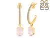 Rose Quartz & White Topaz Hoop Earring RSQ-RDE-1469.