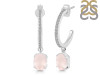 Rose Quartz & White Topaz Hoop Earring RSQ-RDE-1469.
