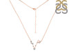 Pisces Zodiac Star Constellation Rose Quartz & White Topaz Necklace RSQ-RDN-387.