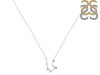 Aquarius Zodiac Star Constellation Rose Quartz & White Topaz Necklace RSQ-RDN-487.