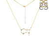 Gemini Zodiac Star Constellation Rose Quartz & White Topaz Necklace RSQ-RDN-490.