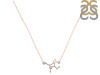 Virgo Zodiac Star Constellation Rose Quartz & White Topaz Necklace RSQ-RDN-491.