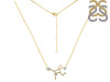 Virgo Zodiac Star Constellation Rose Quartz & White Topaz Necklace RSQ-RDN-491.