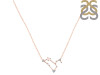 Leo Zodiac Star Constellation Rose Quartz & White Topaz Necklace RSQ-RDN-493.