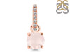 Rose Quartz & White Topaz Pendant RSQ-RDP-549-CZ-LOOP.