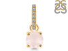 Rose Quartz & White Topaz Pendant RSQ-RDP-549-CZ-LOOP.