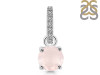 Rose Quartz & White Topaz Pendant RSQ-RDP-549-CZ-LOOP.