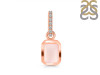 Rose Quartz & White Topaz Pendant RSQ-RDP-954-CZ-LOOP.