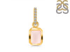 Rose Quartz & White Topaz Pendant RSQ-RDP-954-CZ-LOOP.