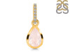 Rose Quartz & White Topaz Pendant RSQ-RDP-956-CZ-LOOP.