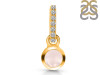 Rose Quartz & White Topaz Pendant RSQ-RDP-957-CZ-LOOP.