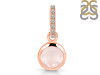 Rose Quartz & White Topaz Pendant RSQ-RDP-959-CZ-LOOP.