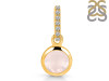 Rose Quartz & White Topaz Pendant RSQ-RDP-959-CZ-LOOP.