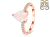 Rose Quartz & White Topaz Ring RSQ-RDR-2860.