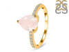 Rose Quartz & White Topaz Ring RSQ-RDR-2860.