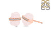 Rose Quartz Raw Crystal & White Topaz Stud Earring RSQ-RE-381.