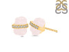 Rose Quartz Raw Crystal & White Topaz Stud Earring RSQ-RE-381.