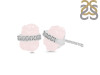 Rose Quartz Raw Crystal & White Topaz Stud Earring RSQ-RE-381.